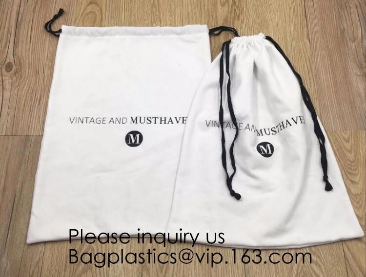 Soft Cotton Flannel Dust Bag With Drawstring/Flap,Natural color, off white color, white color, black color, red, product