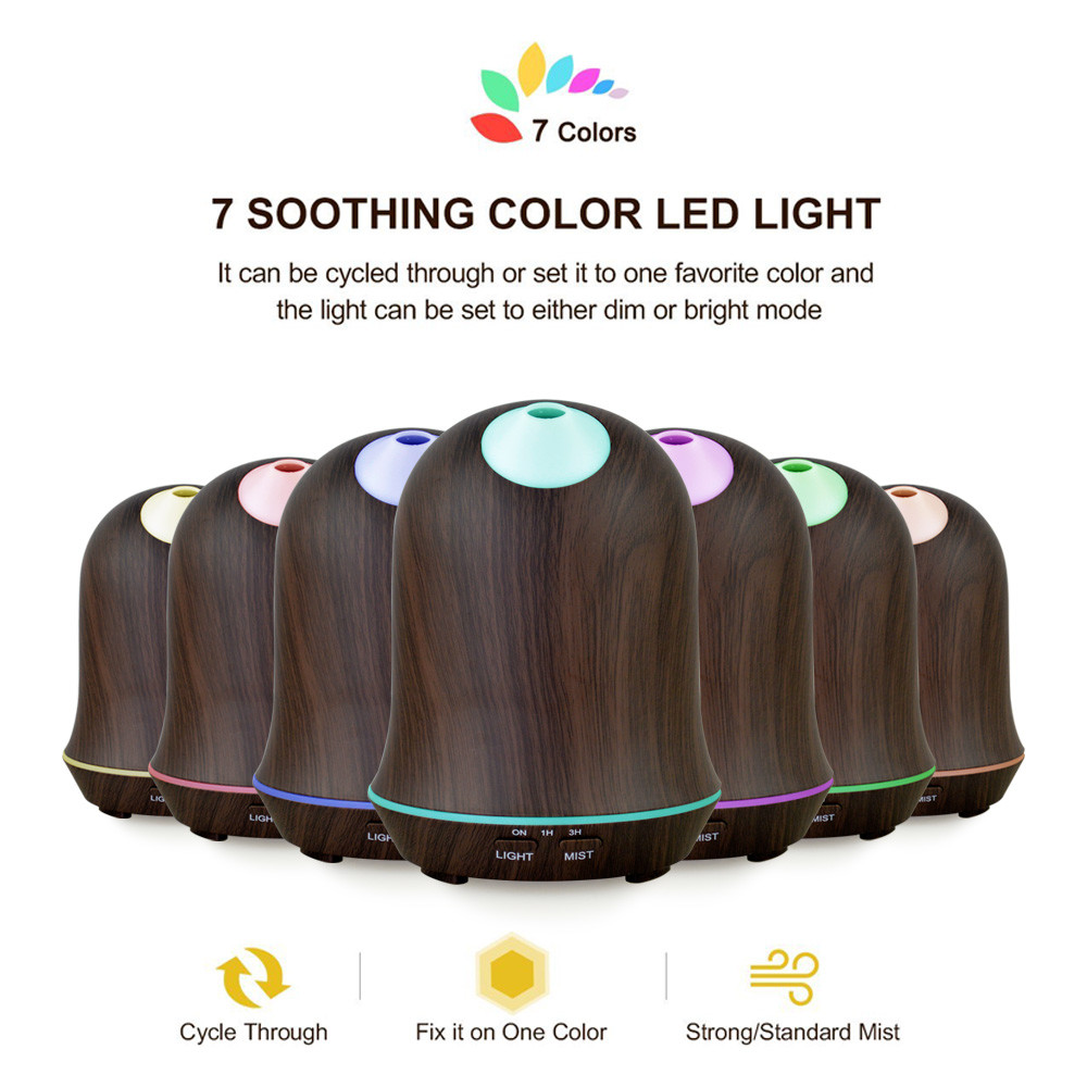 200ml Waterless Auto Off Wood Grain Aromatherapy Diffuser