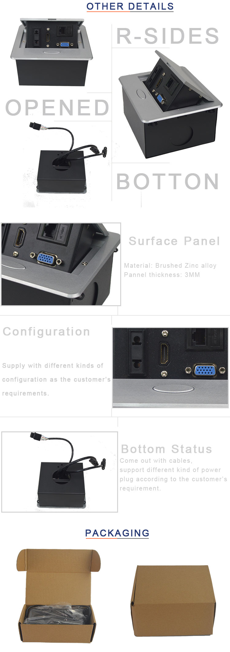 BNT Furniture Pop Up outlet connector With CE Approved BD300-4