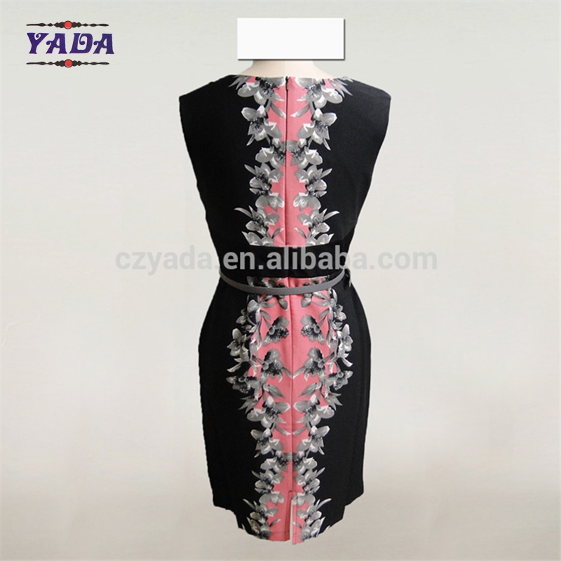 Casual polyester spandex new design lady casual women's clothing print dress for women