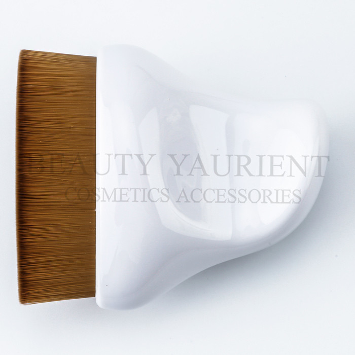 Patented Iron Foundation Brush , Straight Flat Short PBT Synthetic Foundation Brush
