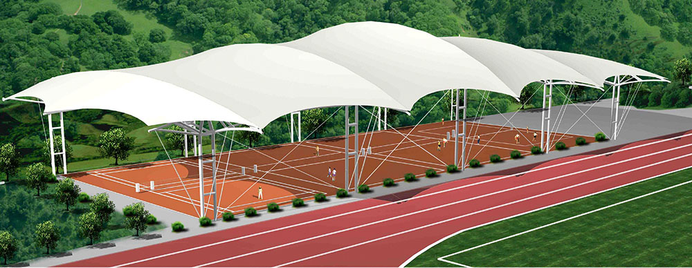 Architectural Outdoor Landscape Canopy Shade Awning PVC Fabric Sail Membrane Structure