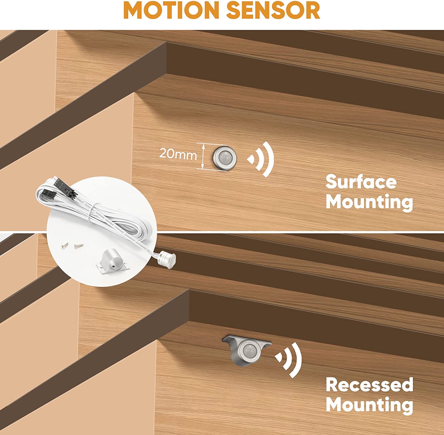 OEM PIR Motion Detector Stair Lights COB Motion Activated Stair Lights Indoor