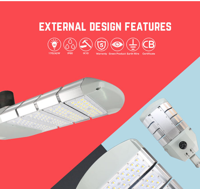 LEPOWER 160lm/w 150w High Lumen Smart LED Street Lights 3000K DALI Dimming Control System