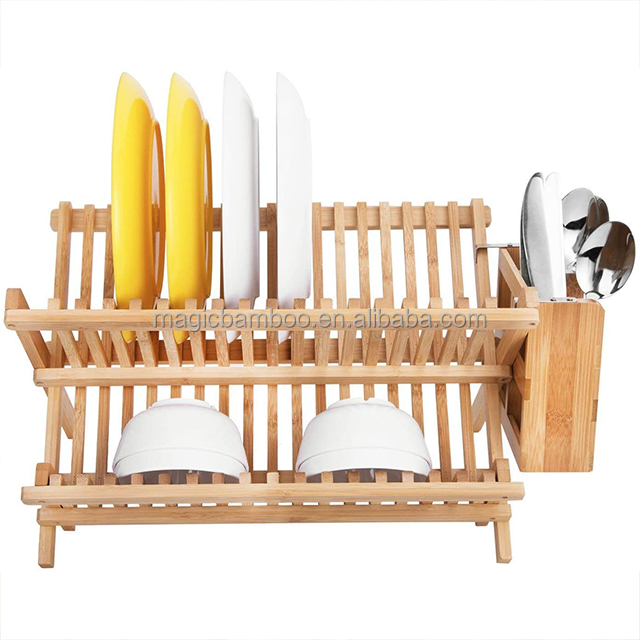 Easy to Clean Natural Bamboo Dish Rack with 1L Capacity and Custom Design Accepted