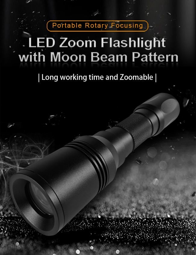 IP67 Waterproof Rechargeable LED Flashlight With 18650 Li Ion Battery OEM
