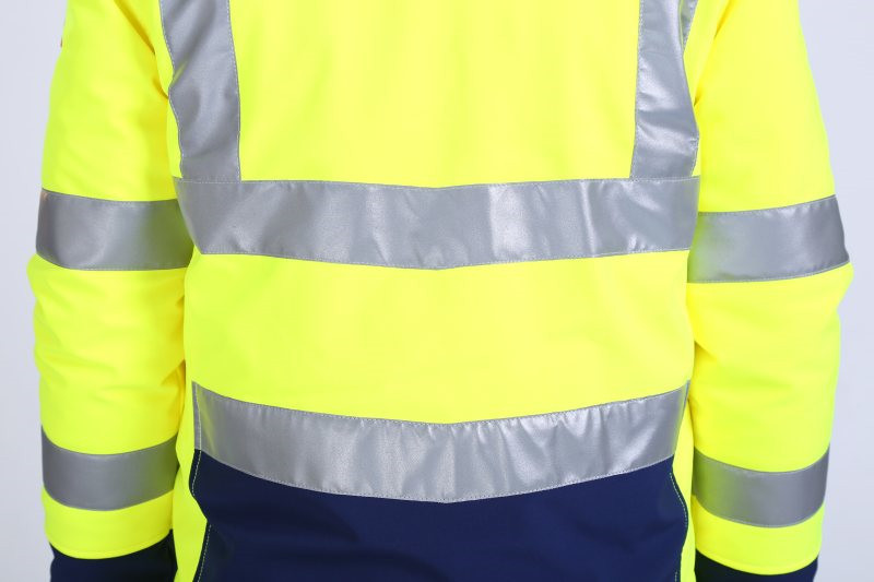 HIVIS Winter Work Clothes , OEM Hi Vis Work Gear For cold weather , reflective Softshell jacket