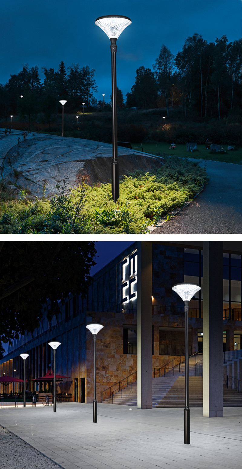 Irradiation Area Pathway Solar Garden Light High Brightness Decorative Commercial