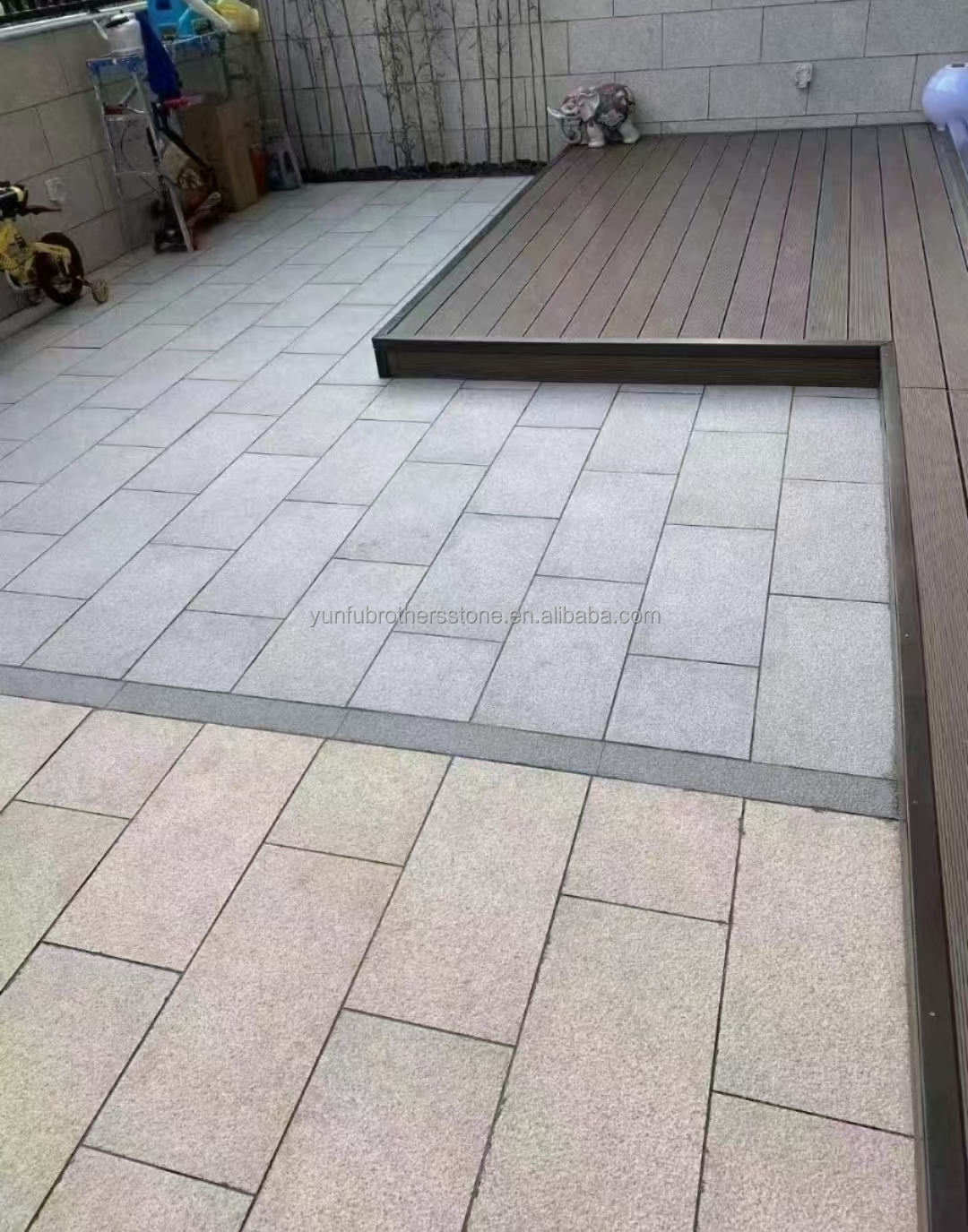 Brothers Stone Flamed Grey Granite Slab Paving Tiles for Honed Natural Stone Driveway
