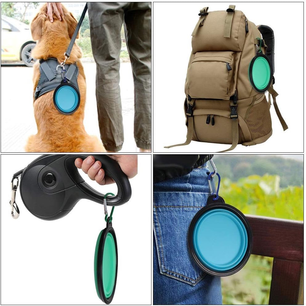 Collapsible Pet Bowl Dog Bowls 2 Pack Portable Silicone Pet Feeder Dog Cat Food Water Feeding Travel Bowl For Camping