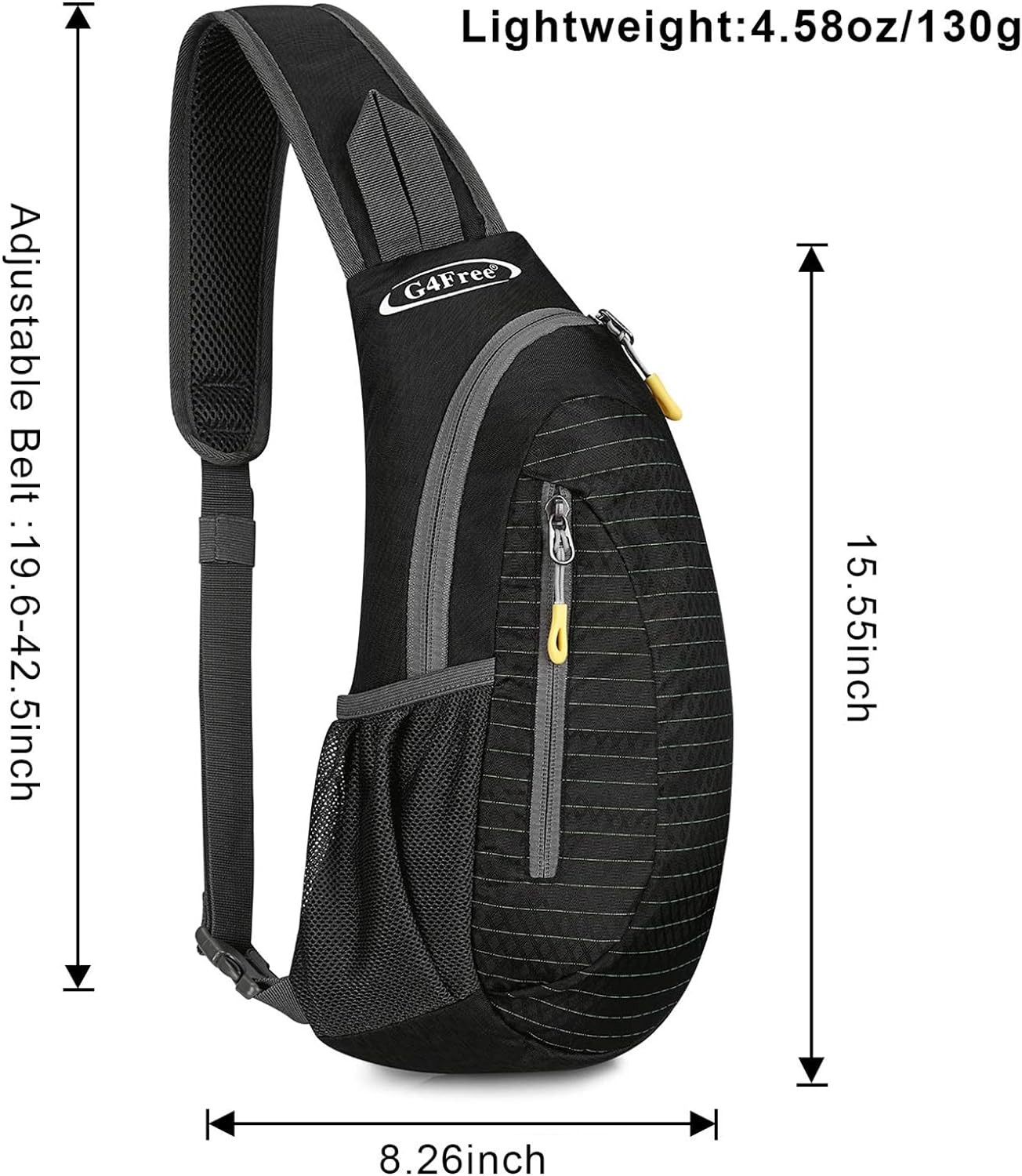 G4Free Sling Bags Men and Women Shoulder Backpack Small Cross Body Chest Sling Backpack (Black)