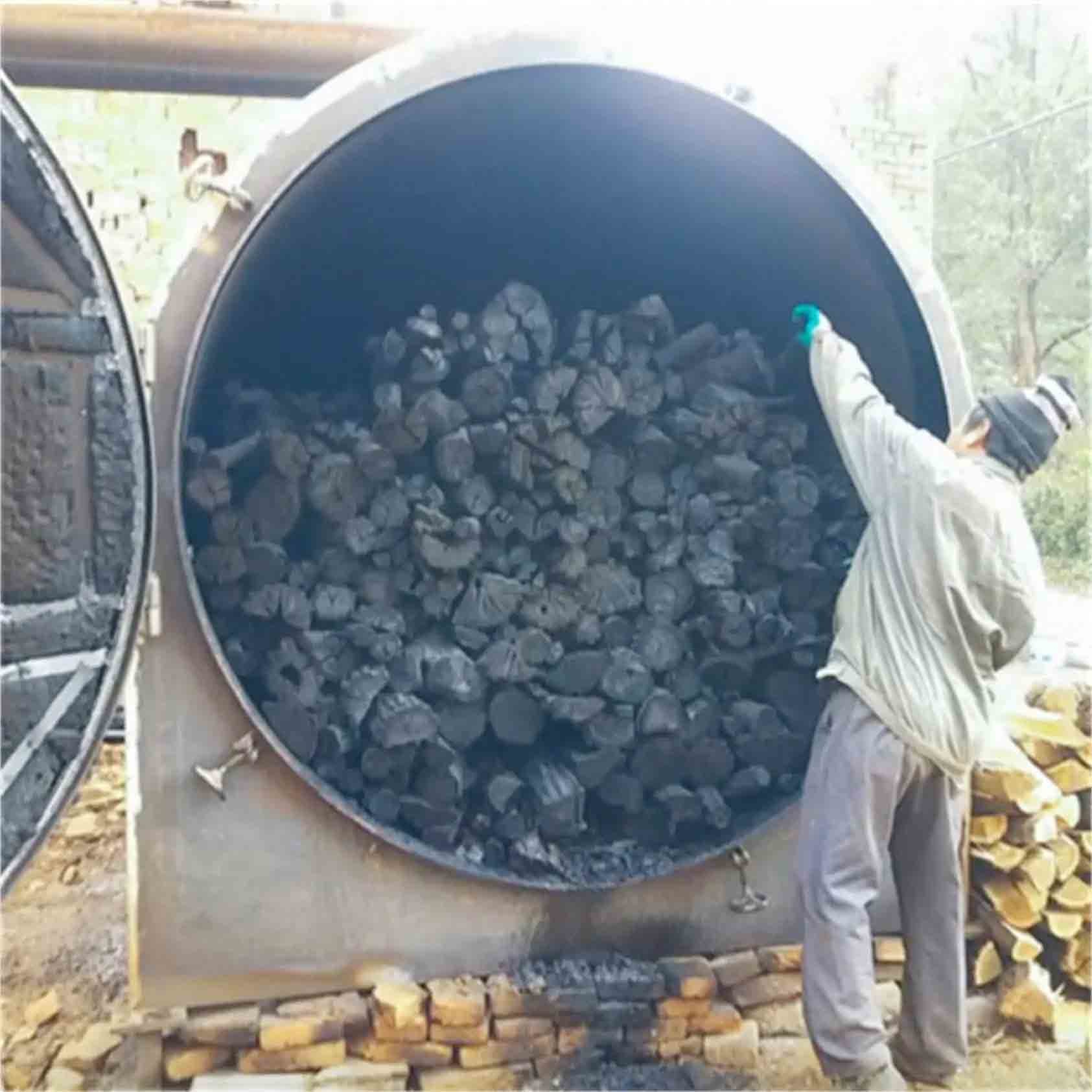 Log Charcoal Making Carbonization Furnace Horizontal Carbonization Machine