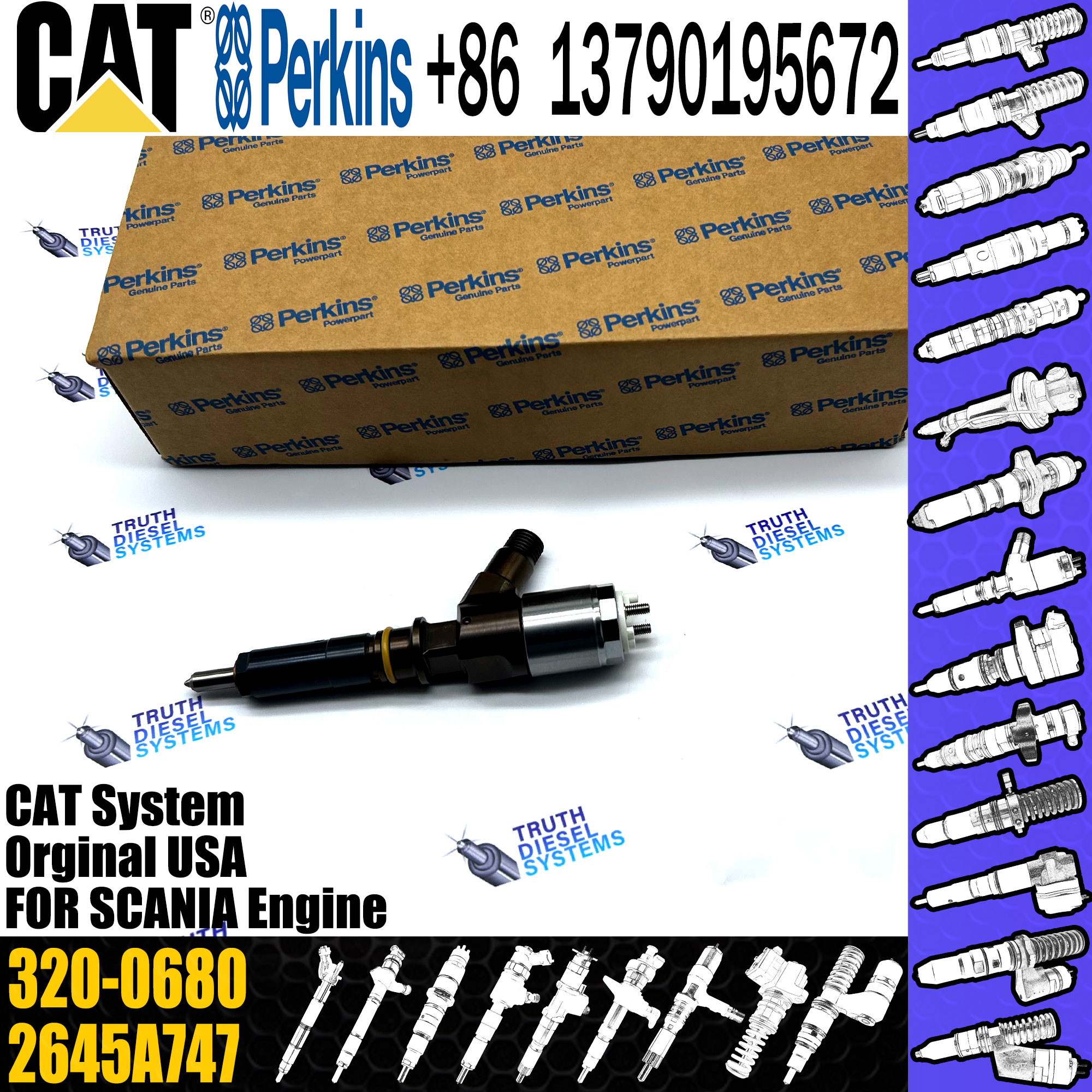 Diesel Fuel Injector 320-0680 320-0677 2645A747 For Excavator C4.4 Engine
