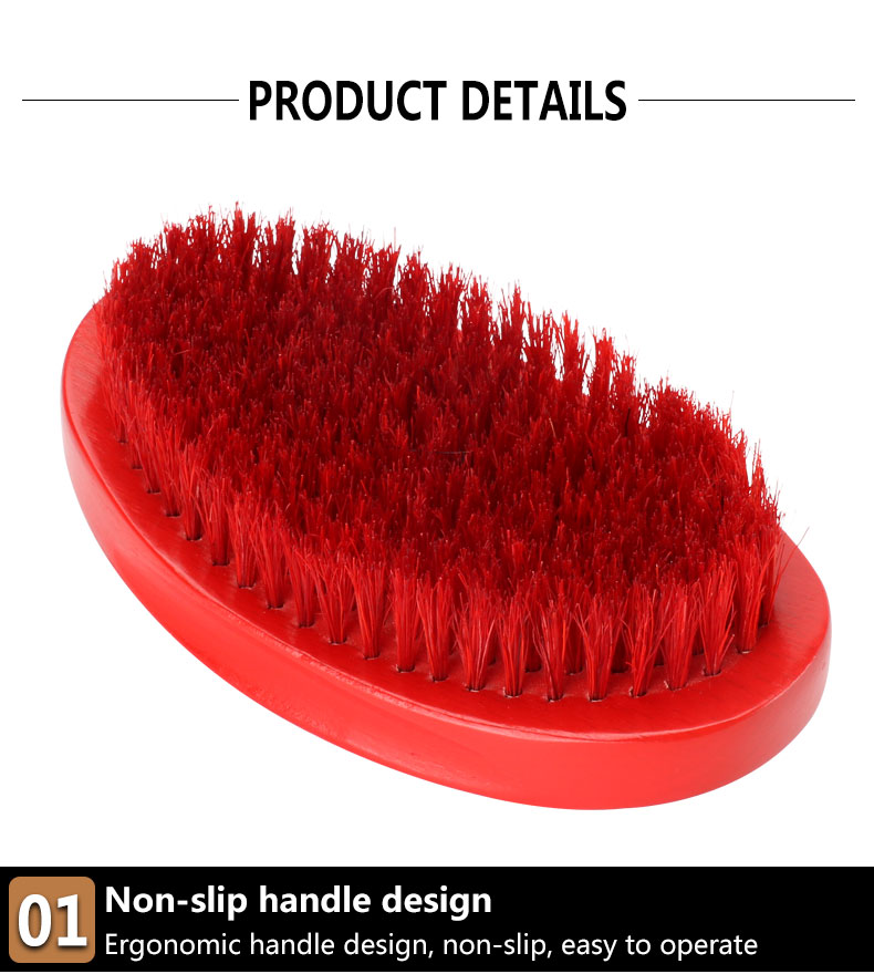 360 Wave Brush Curved Design Red Blue Customise Soft Medium Boar Bristles