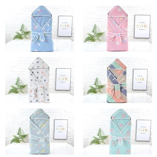 Dyed Cotton Muslin Hooded Towel Hypoallergenic Towel For Infants Bath