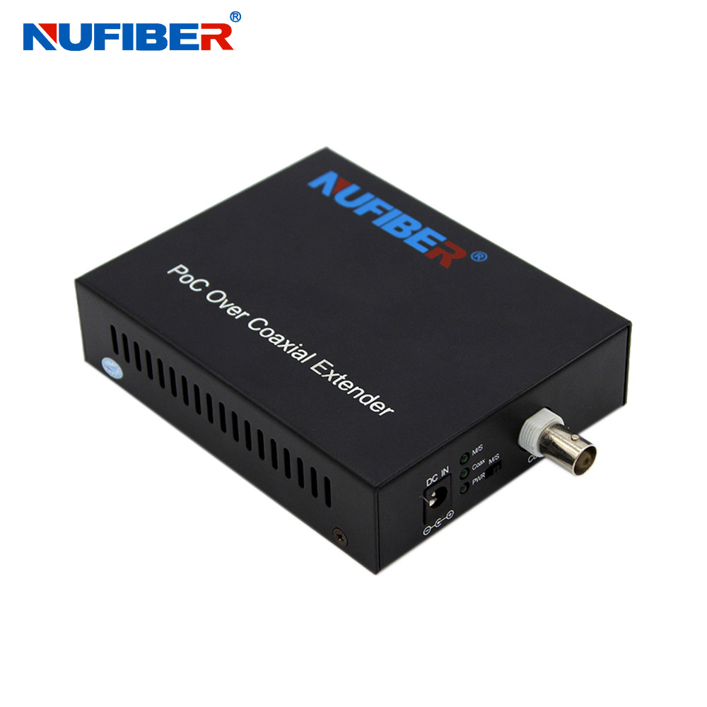 POC POE Ethernet Over Coaxial Converter 900M 1 BNC Port 1 RJ45 Port High Data Rate
