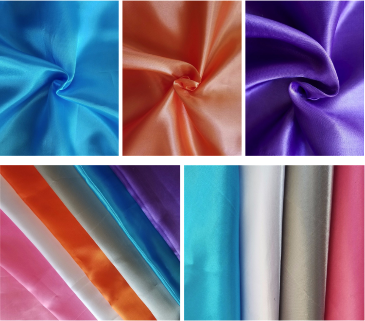 Smooth Hand Feeling Satin Fabric for Curtain Garment Lining and Home Textile