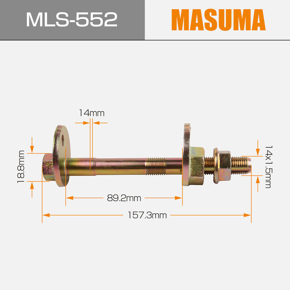 48198-60011 Steel Camber Adjust Bolt MLS-552 for LEXUS GX470 MASUMA NO. 48190-60020