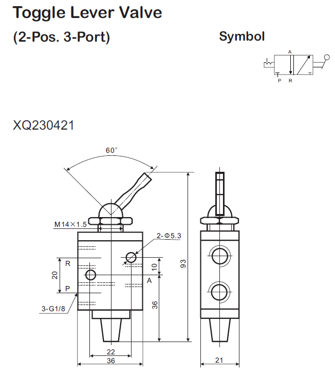Convenient Operation Pneumatic Manual Valve Stainless Steel Toggle Lever