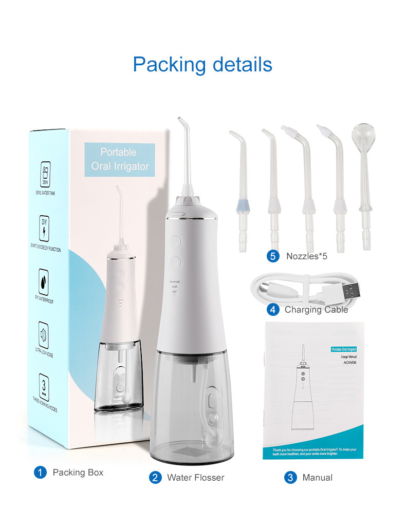 30-120PSI Portable Rechargeable Water Flosser , ROHS Water Pressure Teeth Cleaner
