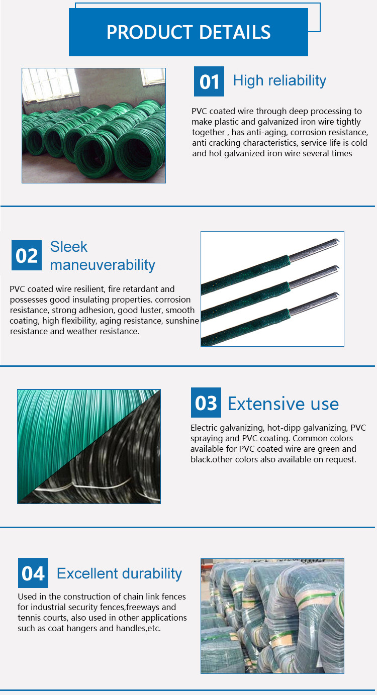 Free Sample 0.6mm Pvc Coated Binding Wire Iron Painted Surface