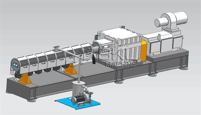 Single Stage Twin Screw Extruder Machine 400KG H PET Granulating Line