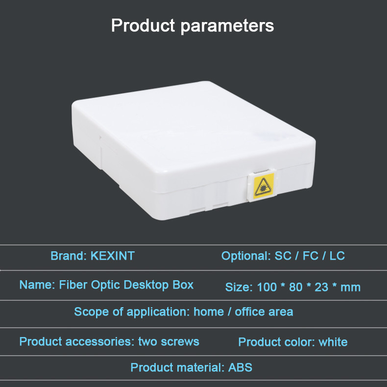 FTTH Indoor Dustproof Fiber Optic Distribution Box Cable Junction Box Flame retardant ABS