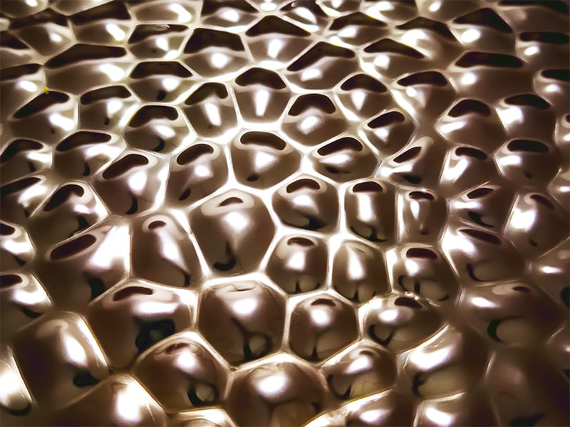 Grade 304 2B/BA finish 0.8mm Thickness Ripple Honeycomb stainless steel texture seamless metal plate