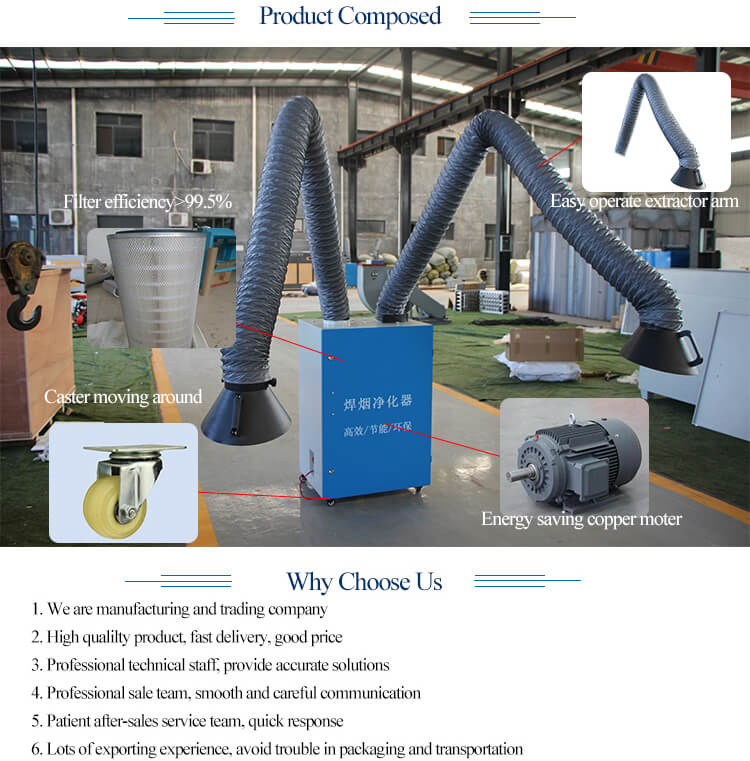 CO2 Laser Welding Dust Collector Fume Extractor for Safe and Healthy Work Environment