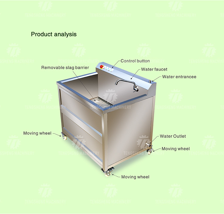 85KG 0.55KW Small vegetable does not cover an area of fruit and vegetable ozone washing machine hot washing machine