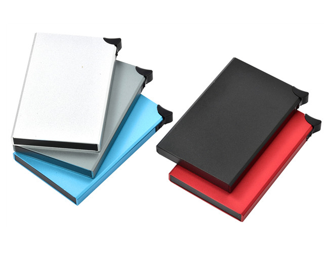 Metal ABS Slim Aluminum Credit Card Holder Carbon Fibre Pattern