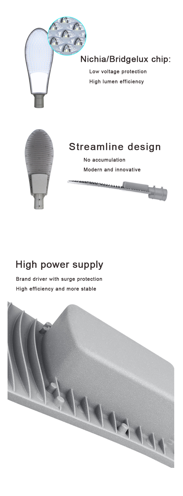 100lm/W Waterproof LED Street Light dusk to dawn pole Ip65 high power 150 watt 20000 lumens
