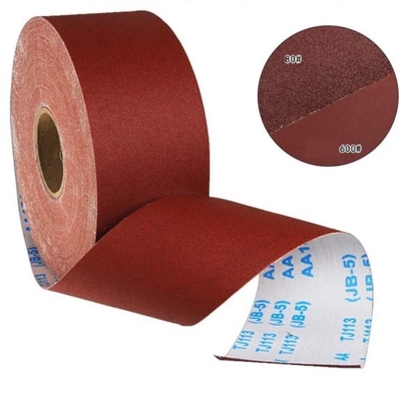 P80 Sanding Cloth Roll 5m 4 Inch Width Aluminum Oxide Flexible Sandpaper Cloth