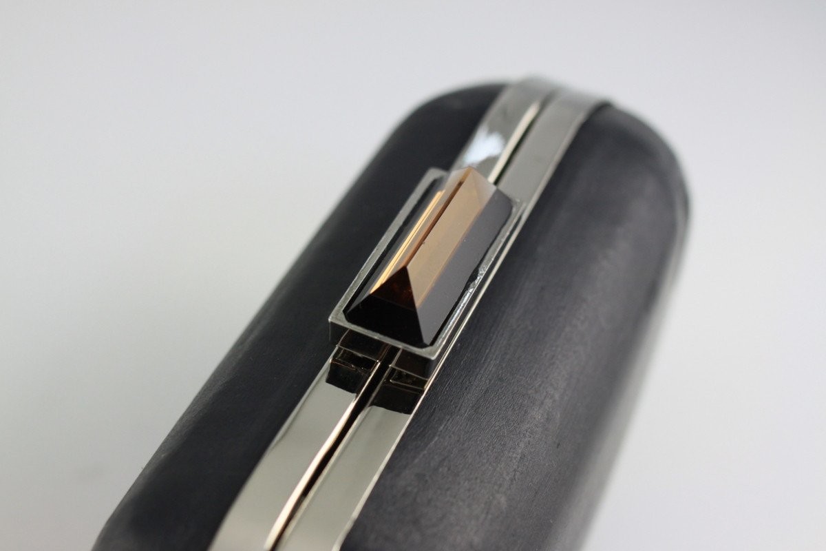 Acrylic Closure Silver Egg Shape Box Clutch Frame Lady Wallet Frame