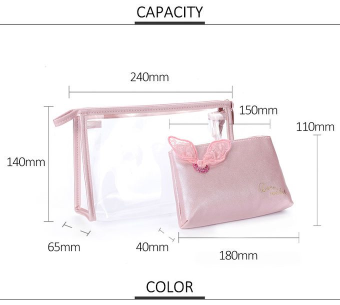 Eco Friendly Waterproof PVC Transparent Makeup Washing Bags for Travel