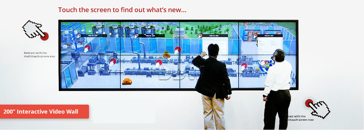 Indoor Interactive Touch Screen Video Wall , TFT 55 Video Wall Display