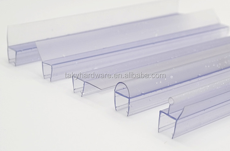 6-12MM Transparent PVC Shower Room Sealing Waterproof Bathroom Seal Strip for Glass Door