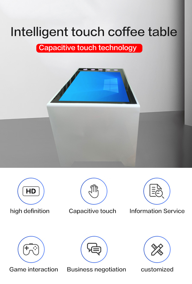 Free Standing 55 Inch Indoor Lcd Interactive Android Or Windows System Coffee Game Smart Touch Screen Table