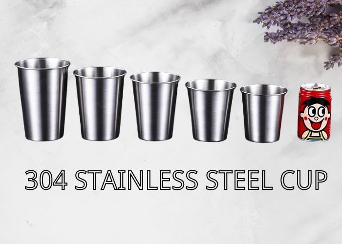 Golden 304 Stainless Steel Cup 8.2/9.3cm SGS/ISO9005 Certification