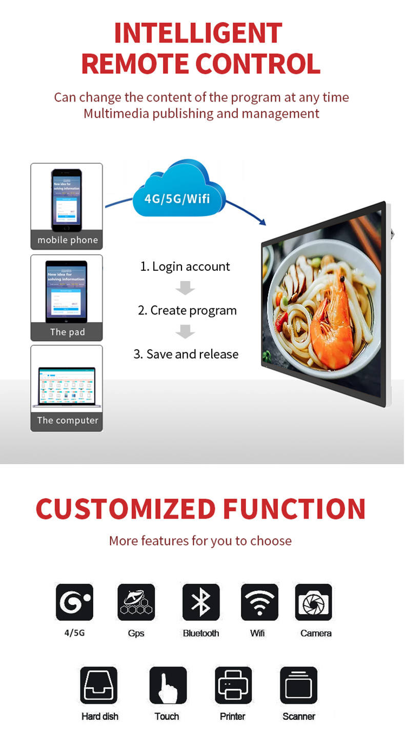 15.6inch DIGITAL SIGNAGE DISPLAY SCREENS Android RK3288 RK3399 All In One Tablet support 4G lte WIFI LAN BT