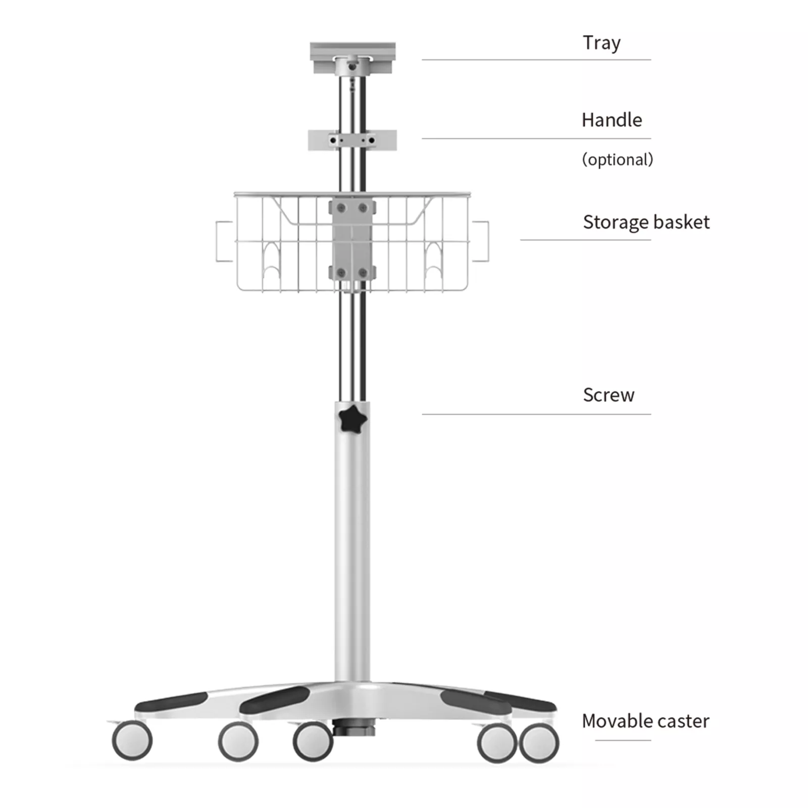Moving Trolley Mobile Patient Monitor Bracket Stand Hospital Use