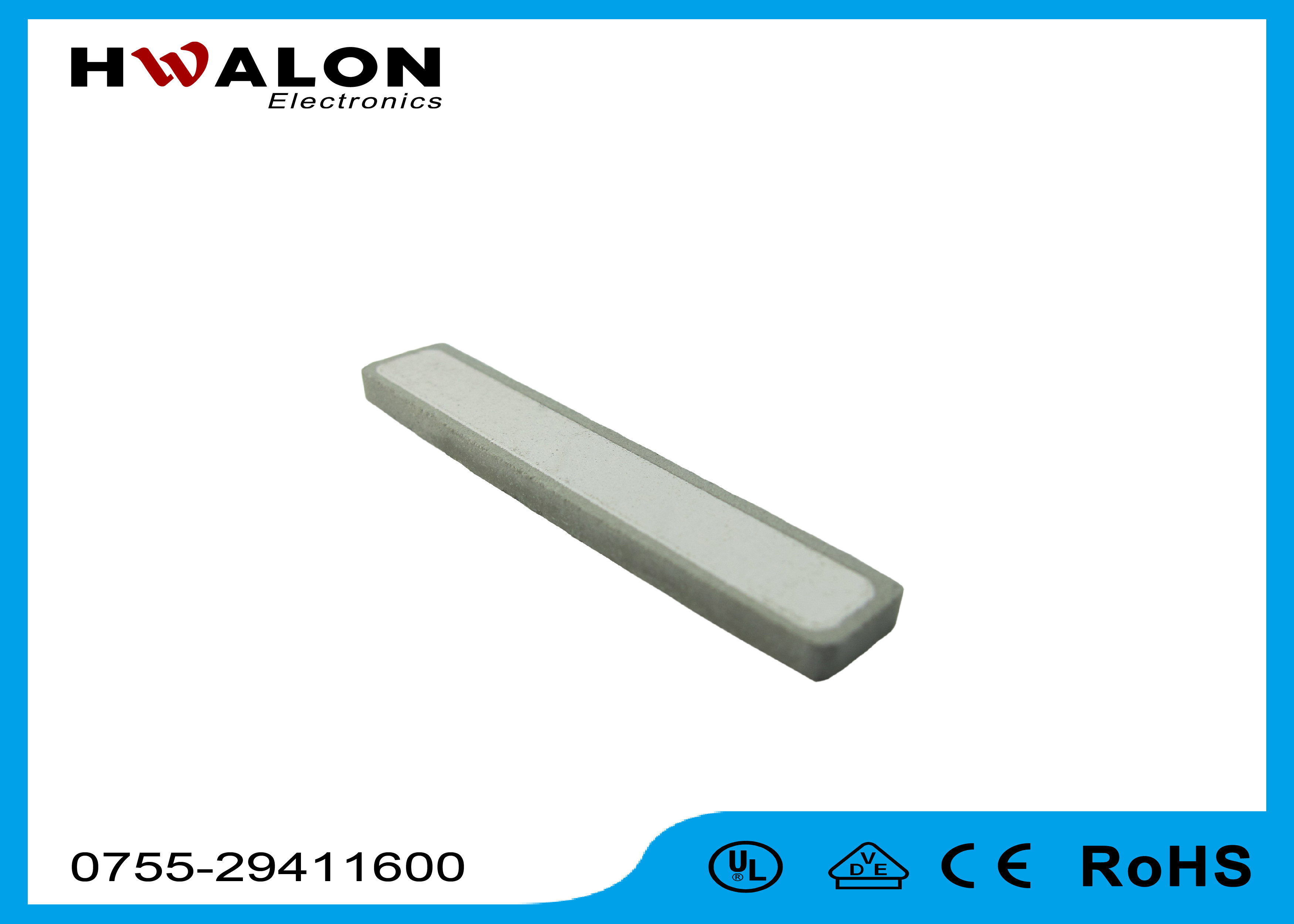 Popular Rectangular Ceramic PTC Heater Chip For Facial Sauna / Steam Irons