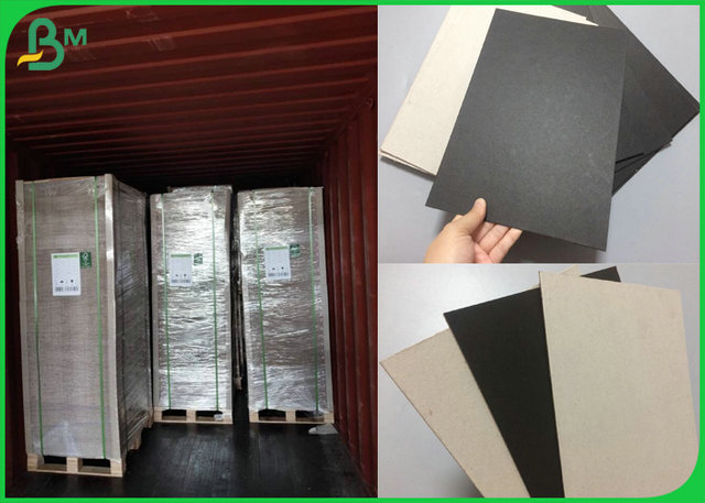 2mm 3mm Grey Back Laminated Black Paperboard Recycled For Archives Folders 