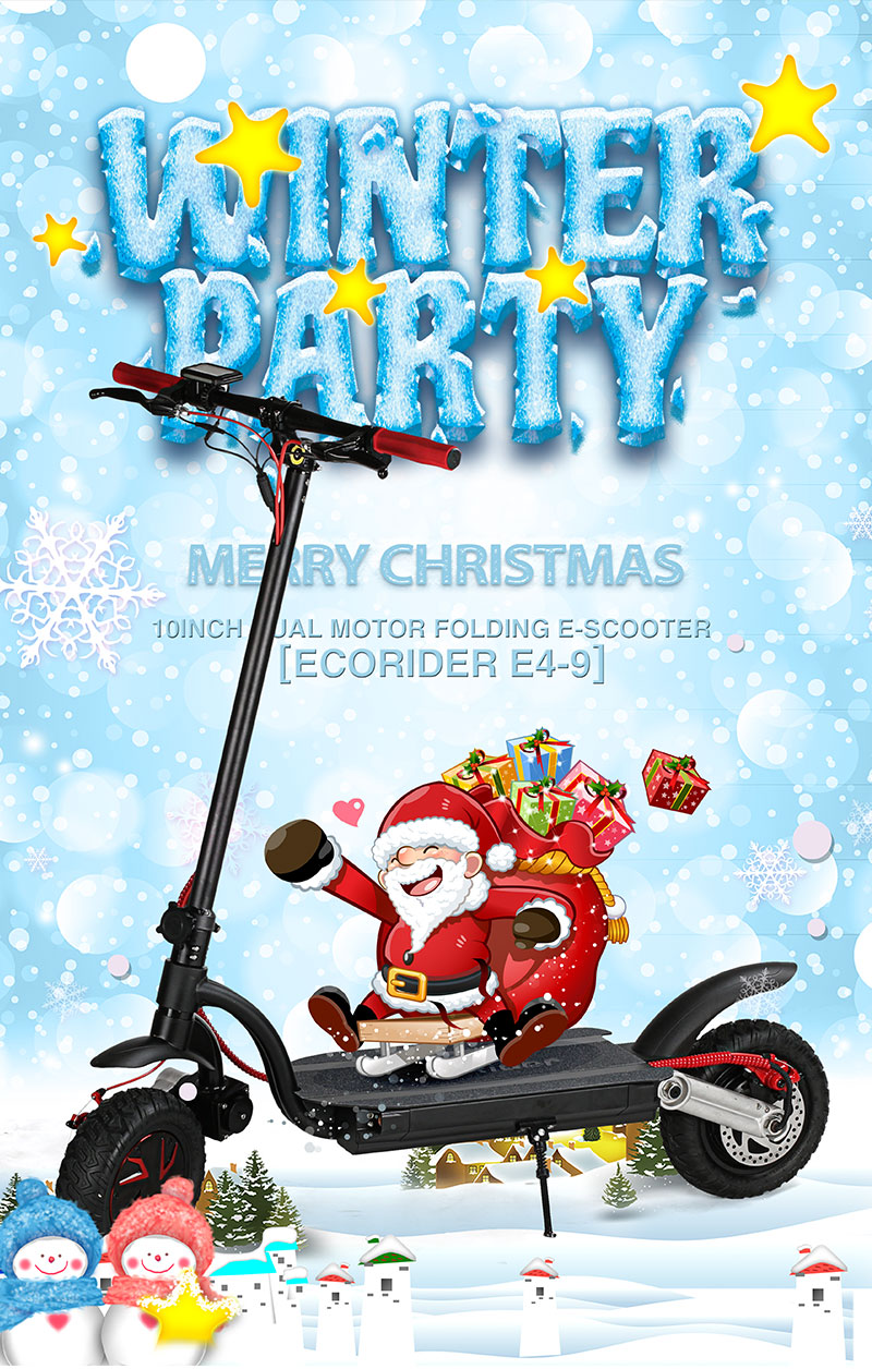10" Two Wheel Electric Scooter 2000W 48V Off Road Skateboard With Double Battery