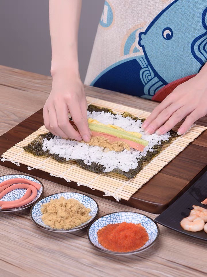 Kitchen Sushi Rolling Mats Hardware Luxury Bamboo Sushi Making Fast Food