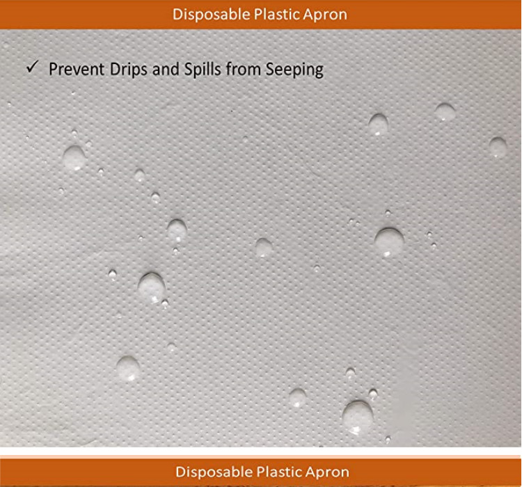90X133cm Medical PE Disposable Apron White Dirt Proof With Sleeves