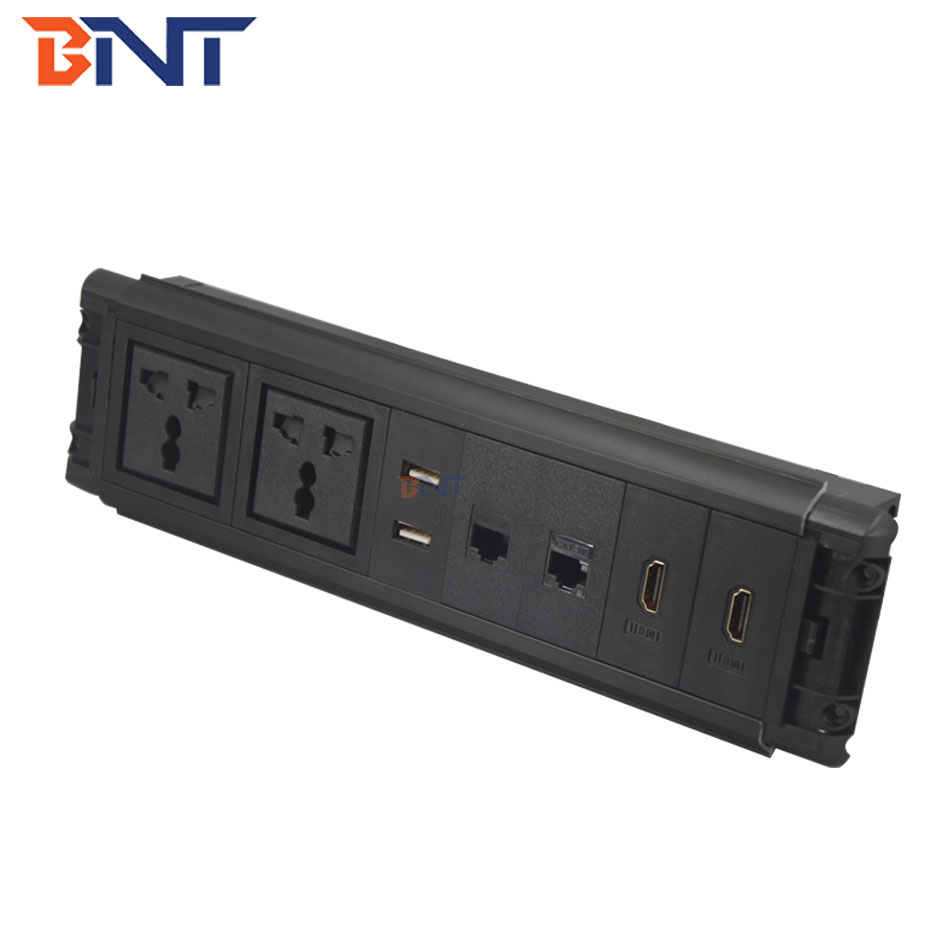Aluminum alloy flush mount office desk power socket for conference table