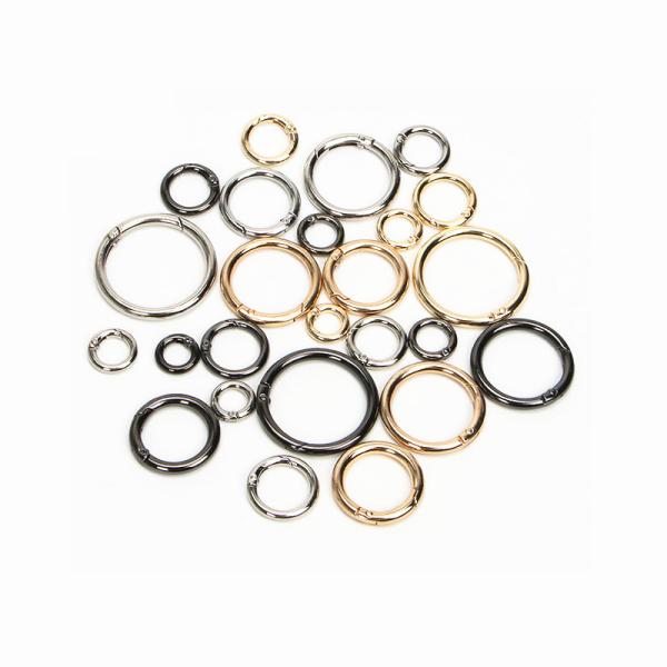 25mm Zinc Alloy Custom Logo Silver Circular Snap Hook Spring Clip Circle Round Carabiner