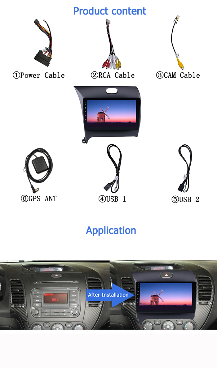 KIA K3 2013-2016 GPS WIFI Car DVD Player Android 10 Car Multimedia Radio 9 Inch Touch Screen 8 Core 32G 2G