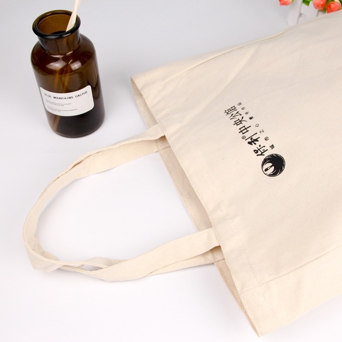 Double Side Printed Canvas Tote Bag OEM Reusable Shopping Bags With Zipper